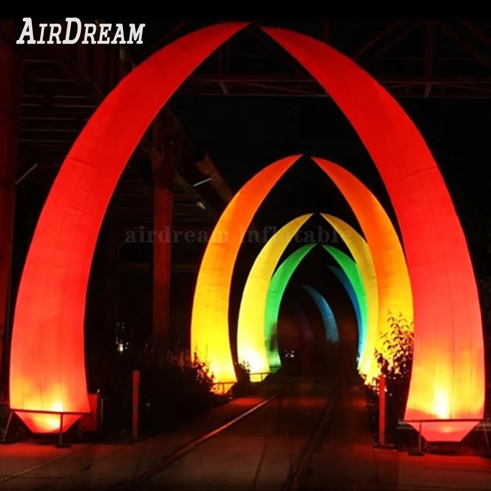 

Advertising inflatable light Tusk Pillar horn Column Cone with led changing light pillar gate lamp post for wedding party event