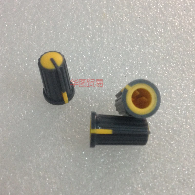 10pcs Yellow 270 degree half-axis potentiometer knob cap / Mixer Console Light station DJ Playing discs knob cap