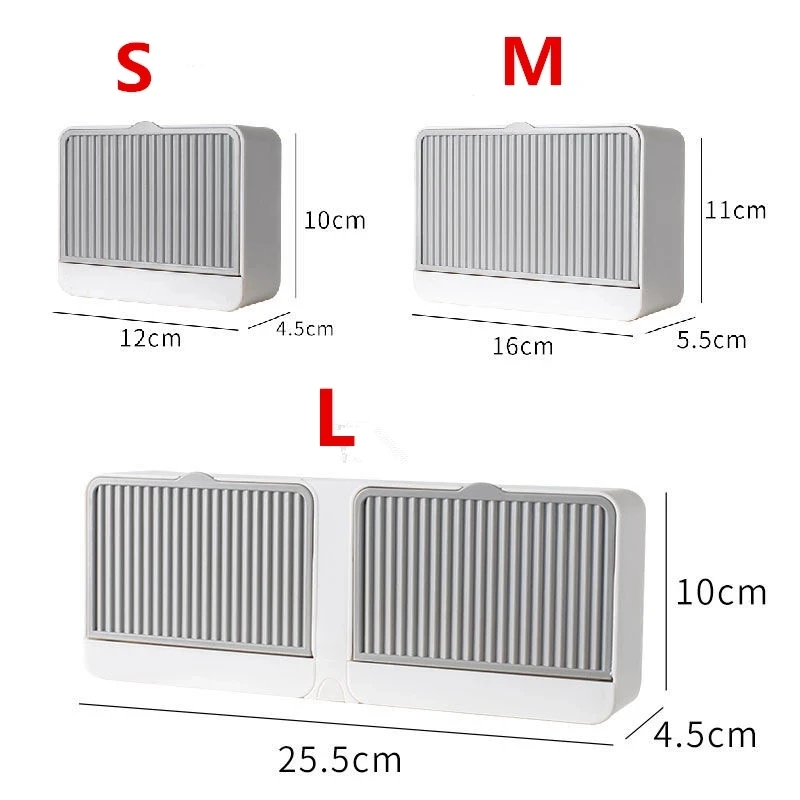 Double-Lattice Flip-Top Soap Box with Drainage Layer Bathroom Accessories Household Non-Porous Creative Watch Holder