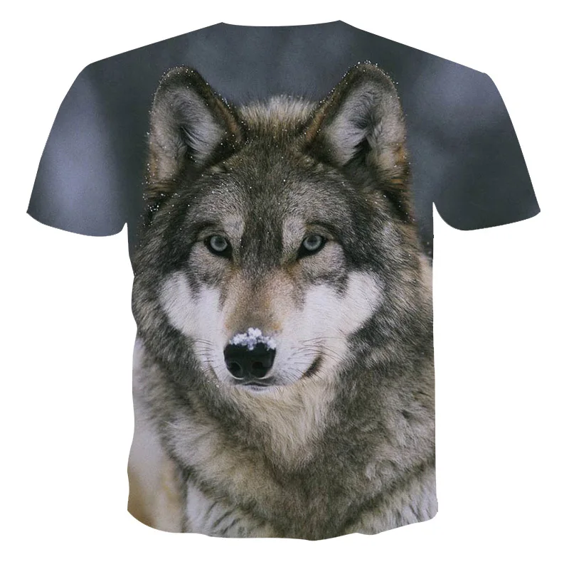 2023 Wolf T Shirt For Mens Animal Print Short Sleeve Top 3D Casual Street Man\'s T-shirt Oversized Tee Shirt Men Vintage Clothing