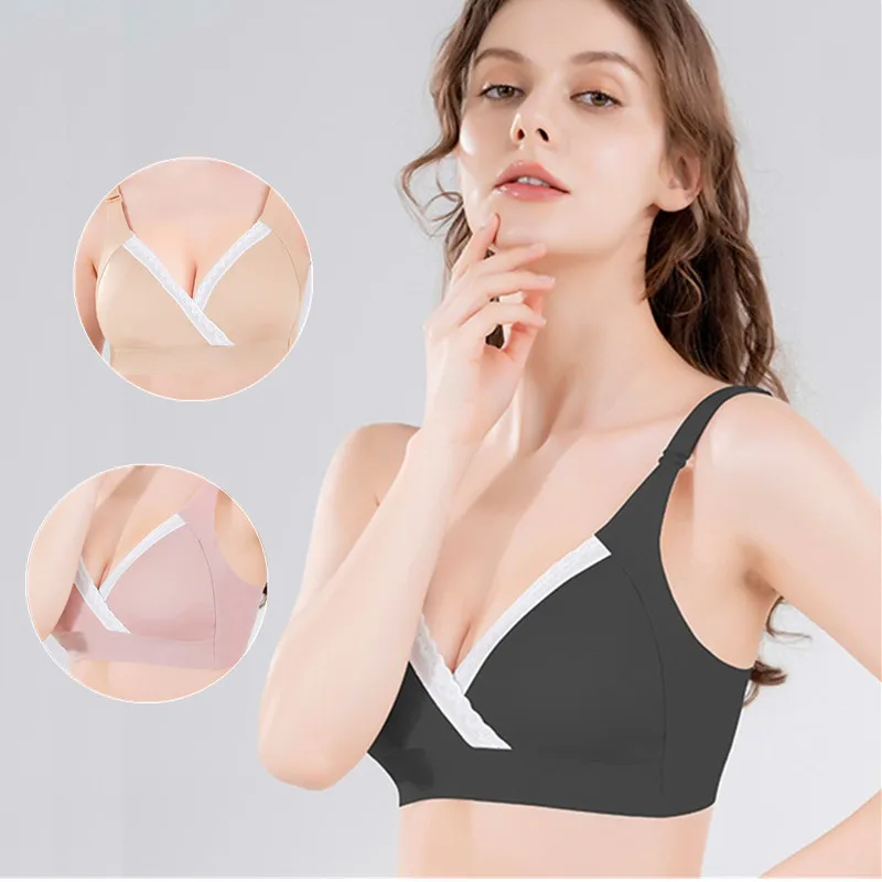 

Thin Maternity Nursing Bra BreastFeeding Bras For Pregnant Mother Lingerie Breathable Lactancia Sleep Underwear Clothes