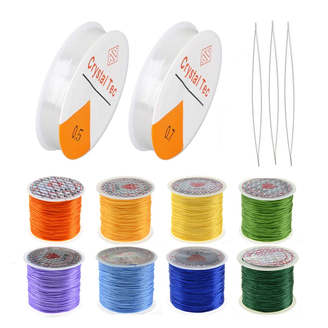 Transparent Elastic Crystal Line Beading Cord String Wire Thread for DIY Necklace Bracelet Jewelry Making Tool Beading Needles