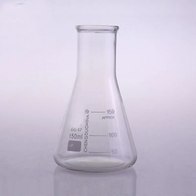 150ml Wide Neck Borosilicate Glass Conical Erlenmeyer Flask For Chemistry Laboratory