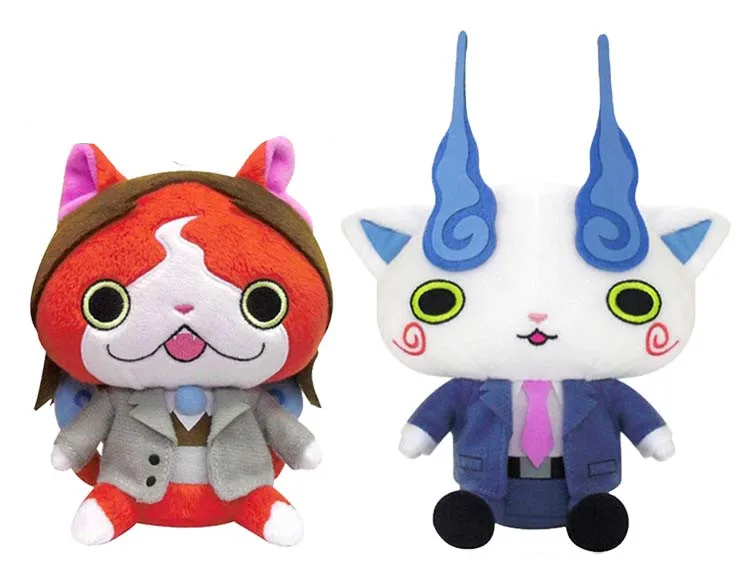 Новые милые плюшевые аниме Yo-Kai часы Jibanyan Komasan 16 см для девочек и мальчиков детские мягкие игрушки детские подарки