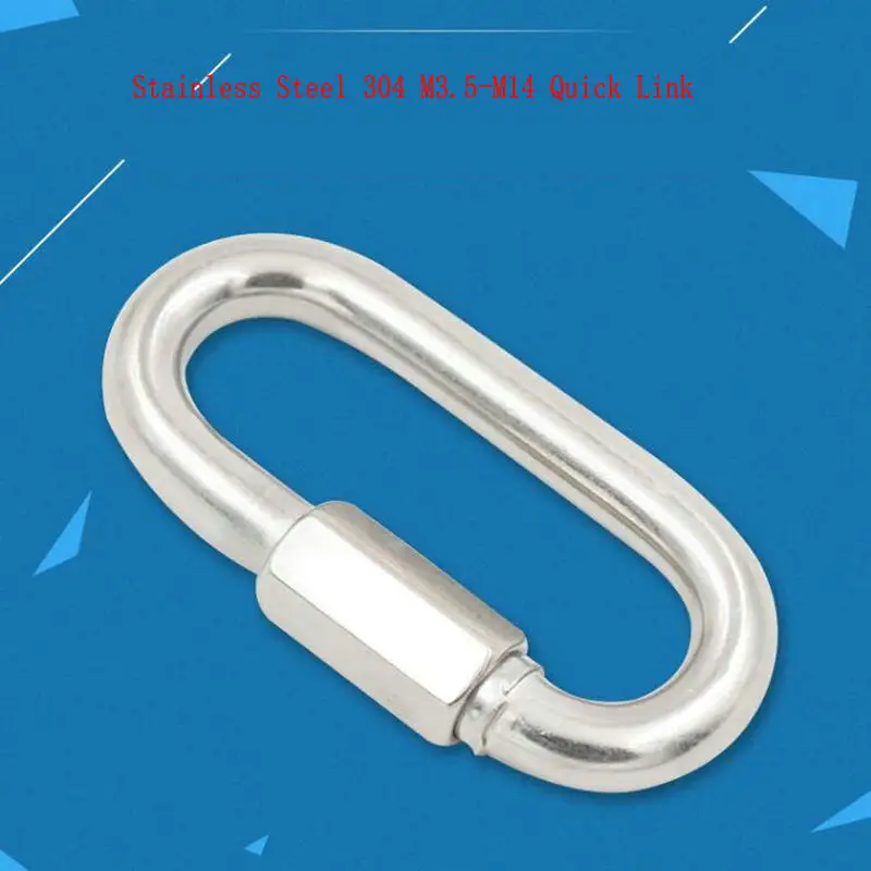 HQ QL01 M3.5-M14 Quick Link Chain Rope Connector Stainless Steel 304 Carabiner Multitool Mountaineering Buckle Locked Hook