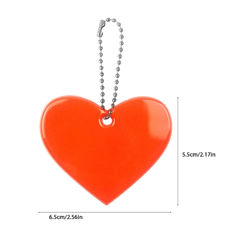 5 pezzi a forma di cuore carino riflettente portachiavi borsa pendente accessori Doft PVC riflettore portachiavi per sicurezza visibile Au6 21 Dropship