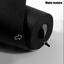 Black Faux Leather Wallpaper Matte Silk Pattern 3D Plain Color PVC Waterproof Wall Paper Living Room Bedroom Decor