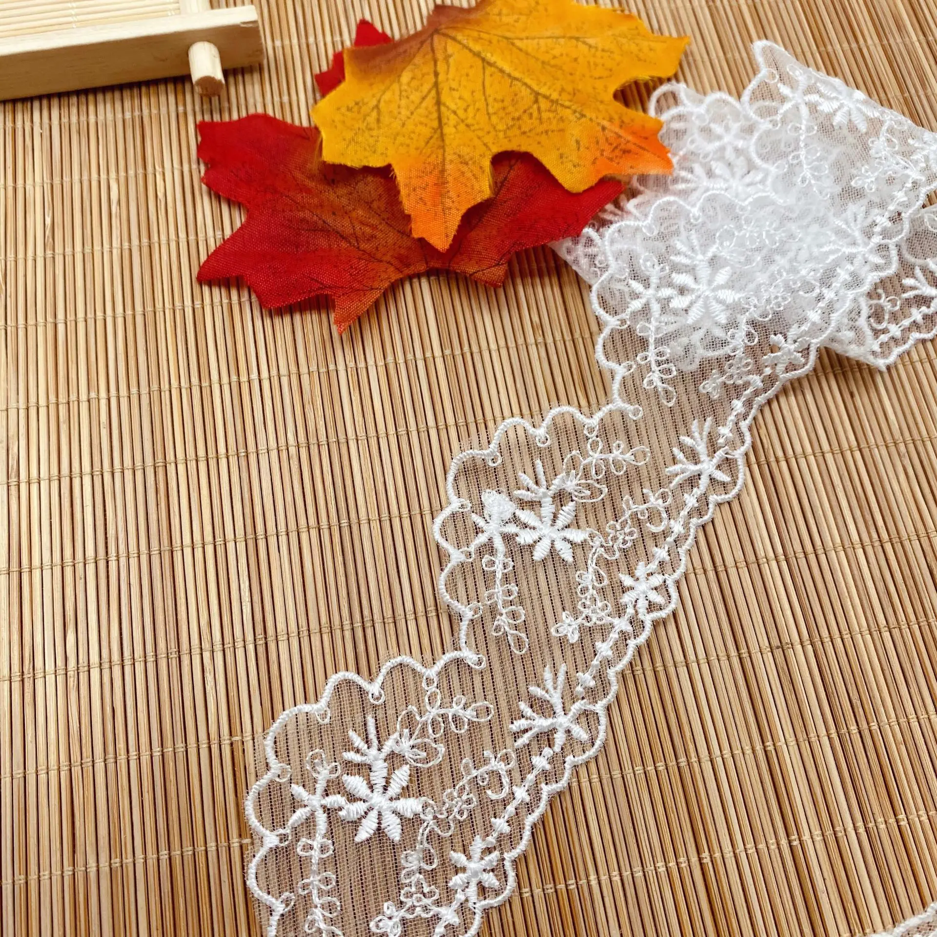 Bilateral Stylish Embroidered Mesh Tulle Fabrics Garment Lace Trims DIY Sewing Flowers Wedding Pajamas Accessories Lace