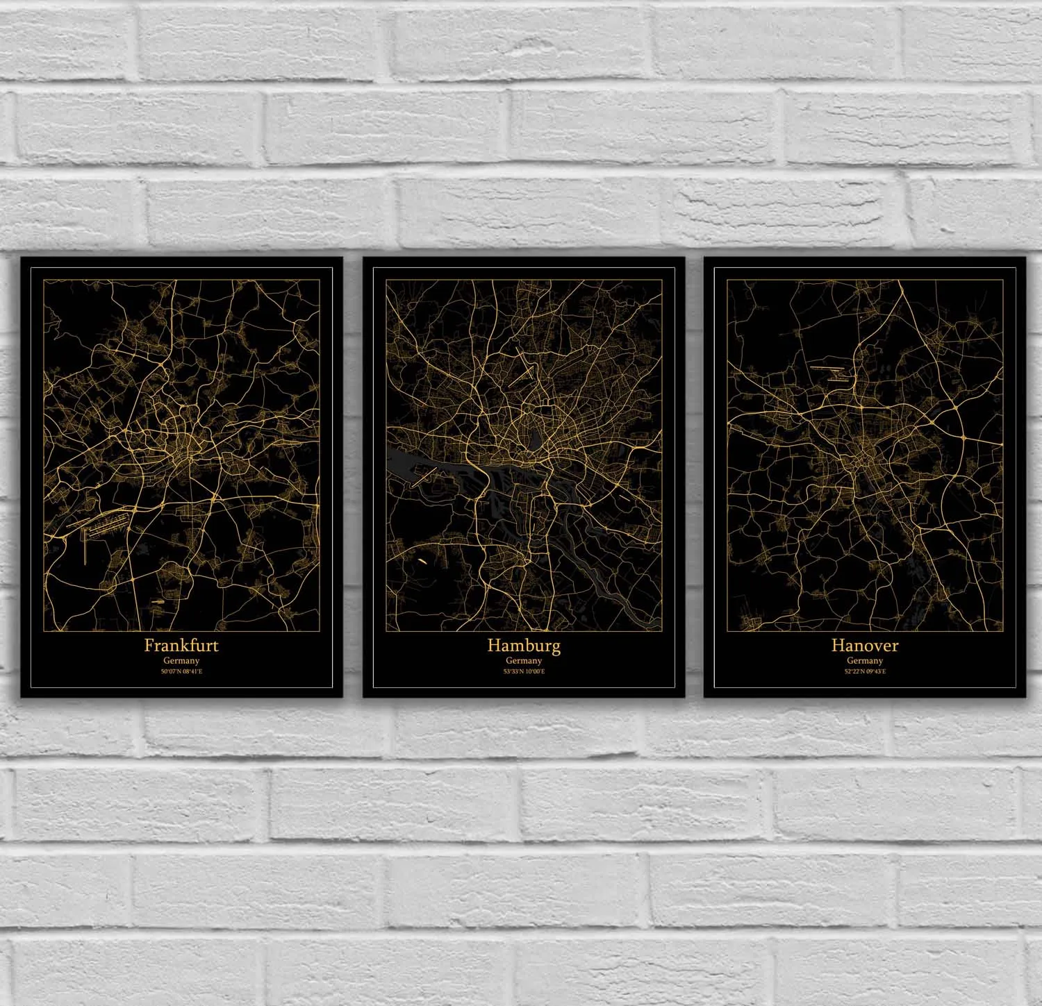 فرانكفورت هامبورغ هانوفر لايبزيغ ميونيخ مونستر نوريمبرغ باديربورن روستوك شتوتغارت ألمانيا ملصق الخريطة