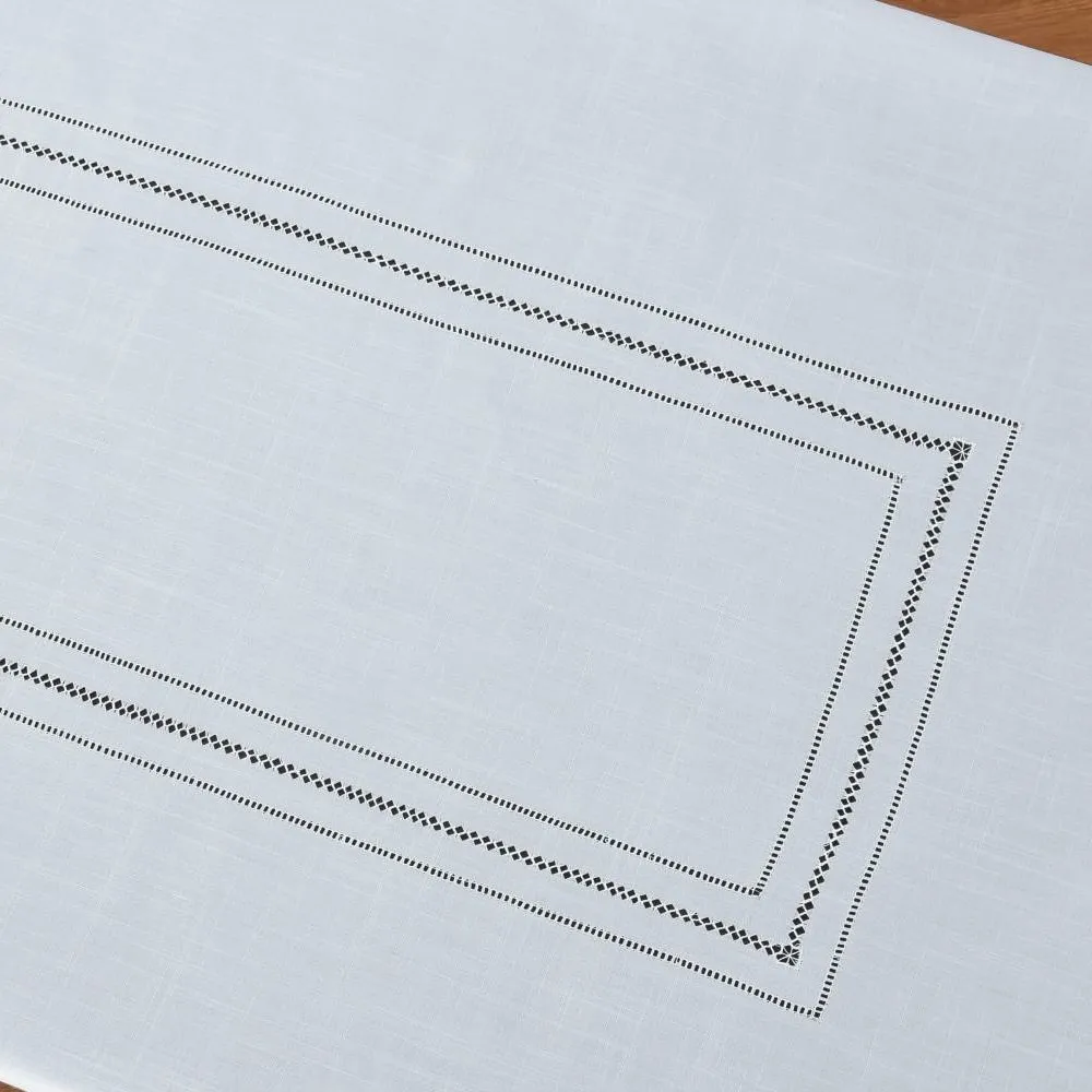 Mantel conciso de lujo con dobladillo cosido a mano, rectangular cuadrado, aspecto de lino y lavable, hogar, restaurante, Airbnb, 0396