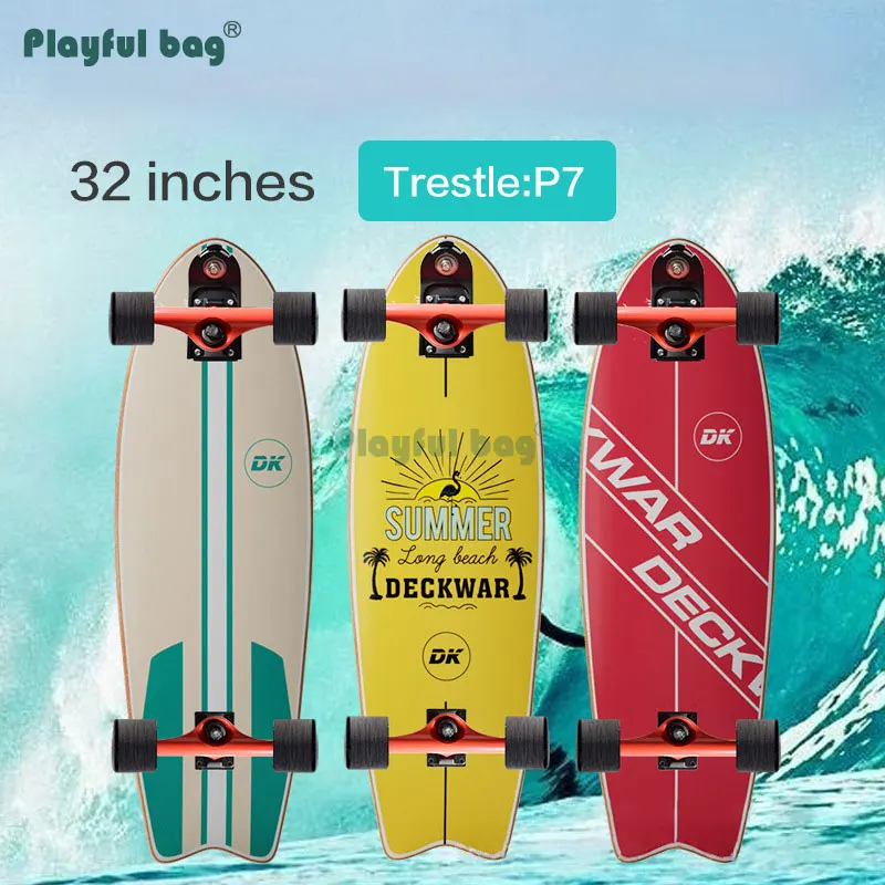 

Playful Bag 32inch Professional P7 surf skateboard Maple board High speed bearings Surf skating skateboard High quality AMB02