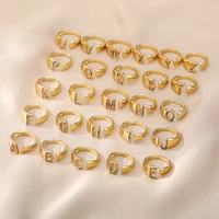 Rainbow Zircon Letter Rings For Women Fashion Chunky Wide Letter A-Z Stainless Steel Ring Wedding Boho Jewelry free shipping - Image 6