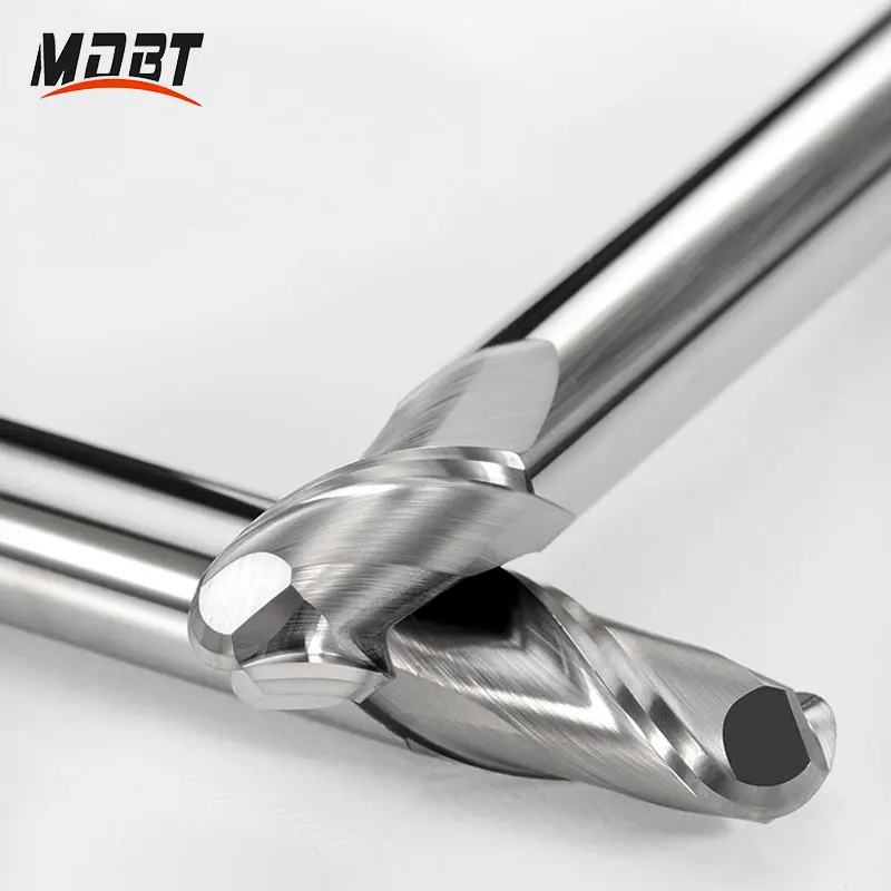 2 ขลุ่ย Ball Nose End Mill HRC45 55 ทังสเตนคาร์ไบด์เครื่องตัด CNC Router Bit Milling เครื่องมือสําหรับอลูมิเนียมอะคริลิคไม้ทองแดงพลาสติก