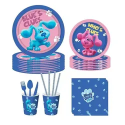 Blues Clues Theme Birthday Party Decoration Supplies Blue Spotted Dog Paper Cup Plate Napkins Baby Shower Balloons Kids Favors