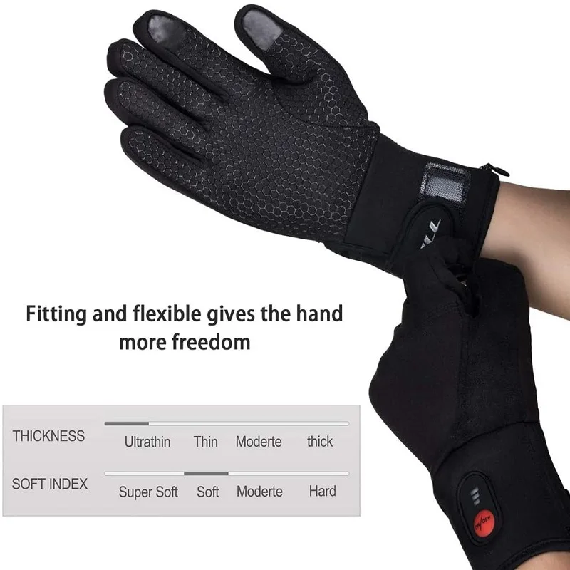 Winter Windproof Motorcycle Gloves Men's Heated Gloves For Sports Outdoor Ski Mitten's Women's Snowboard Thermal Electric