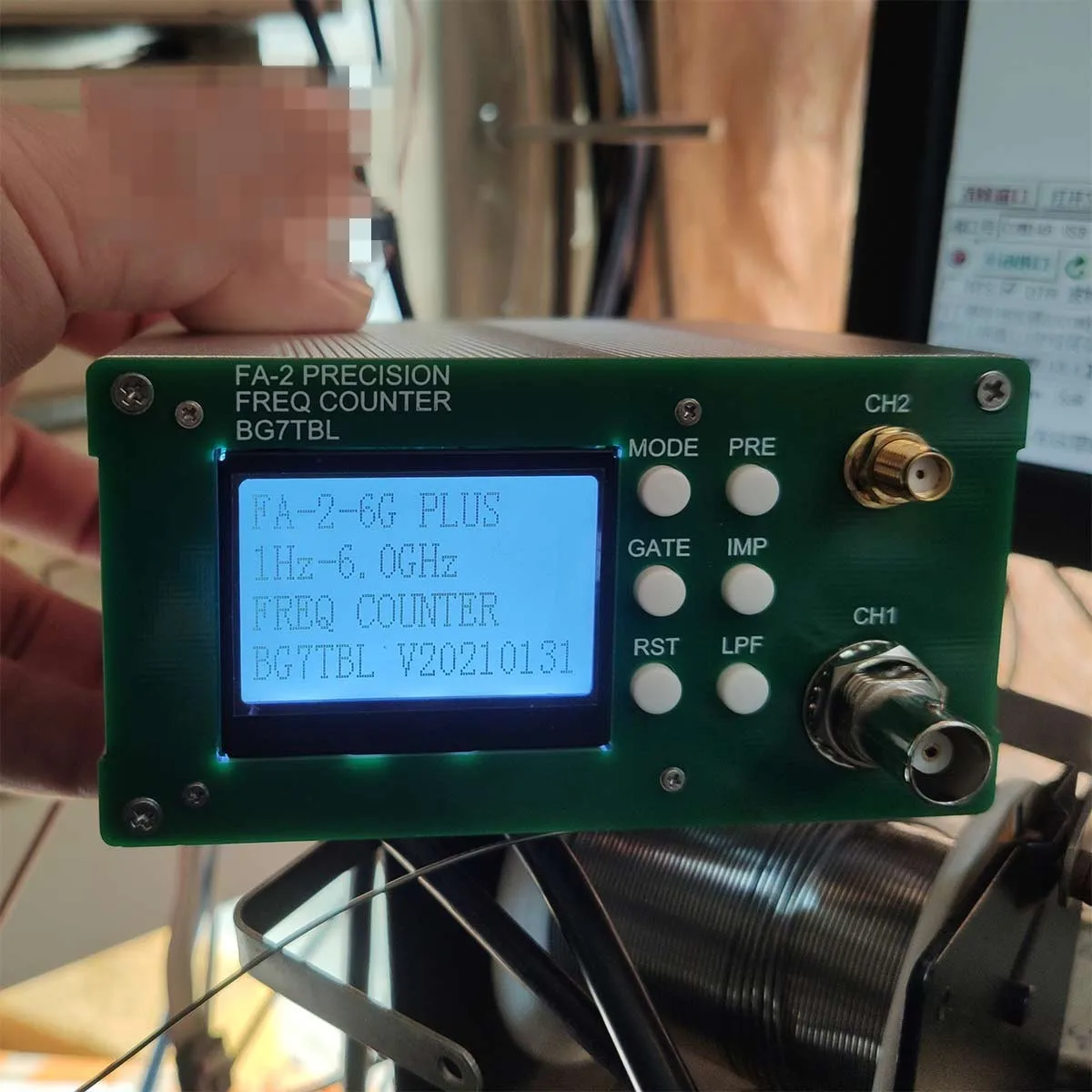 Imagem -04 - Medidor de Freqüência Bgtbl com Adaptador de Energia Contador de Freqüência Fa2 Plus 1hz6ghz 124 Ghz 265 Ghz 11bit Sec 10mhz Ocxo