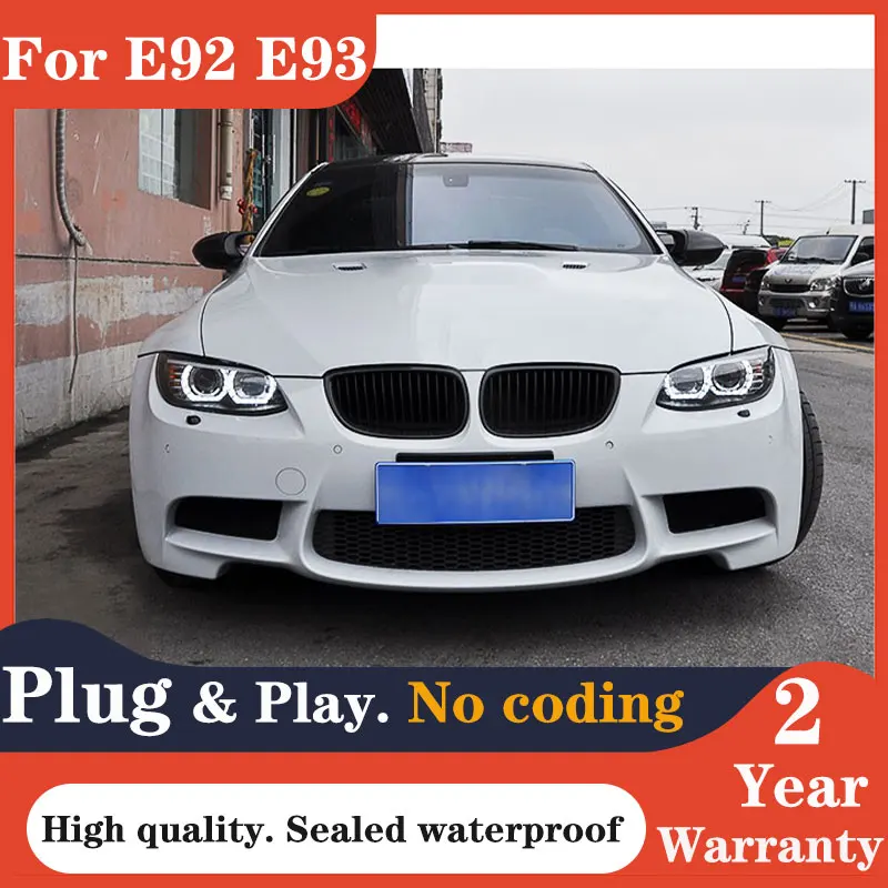 Car Styling for BMW E92 Headlights 2006-2012 E93 Headlight 330i 335i DRL Hid Head Lamp Angel Eye Bi Xenon Beam Accessories