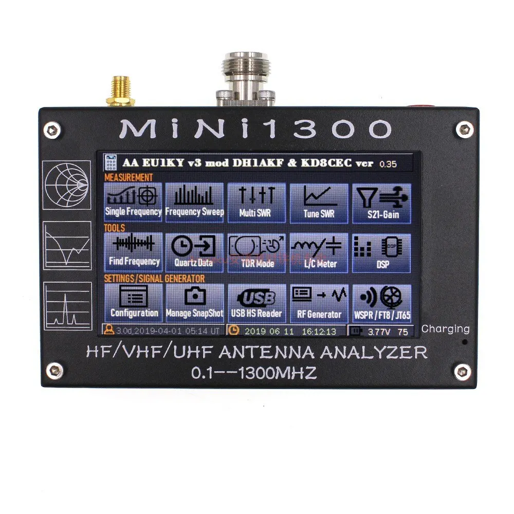 

MINI1300 Antenna Analyzer 0.1 ~ 1300MHz Full Band Vector VNA USB Charging