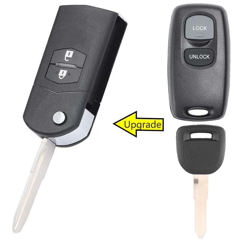 KEYECU 433MHz 4D63 Model No. 41521/ 41601/ 41803/ 41835/ 41847 Upgraded Flip Remote Key Fob for Mazda 626 RX8 2 3 323 for 6 GG S