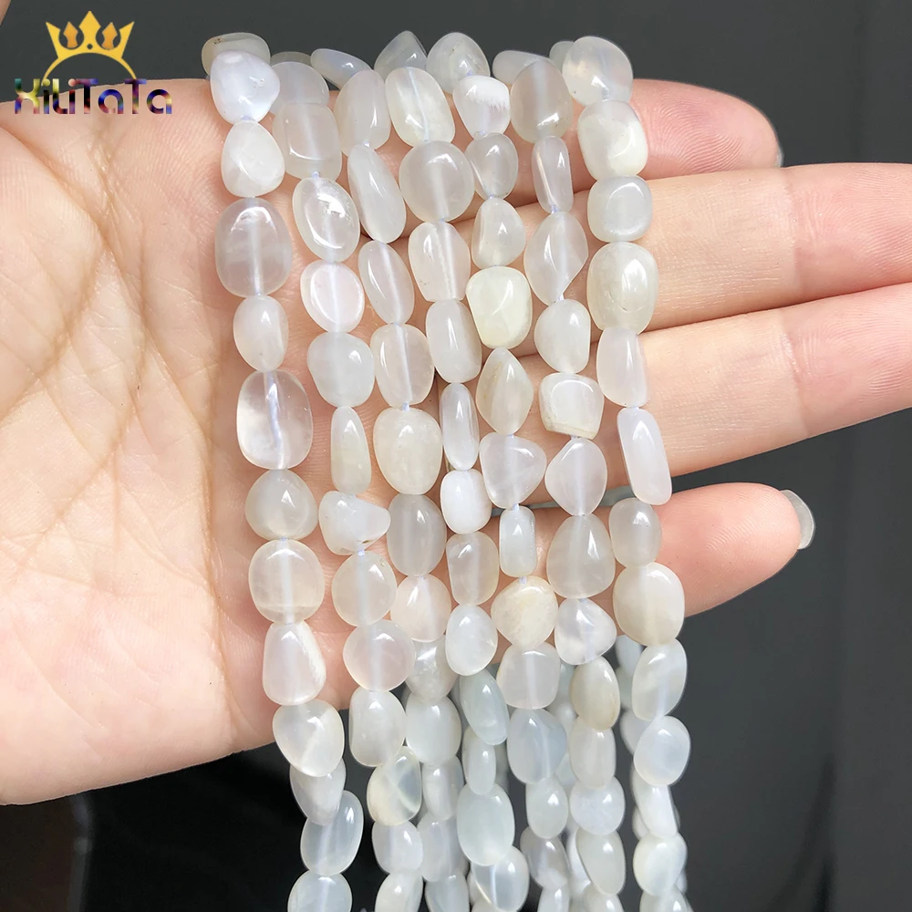 5-8mm Natural Gem Stone Irregular White Moonstone Loose Spacer Beads For Jewelry Making DIY Bracelet Accessories 15\