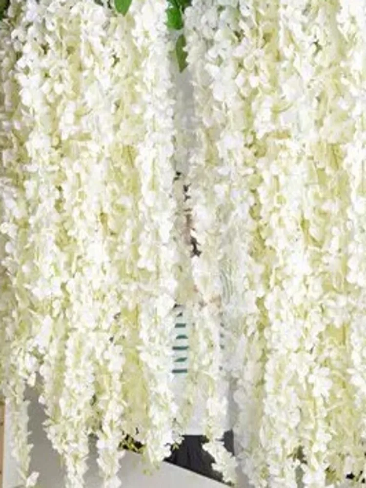 

80"(200cm) Super Long Artificial Silk Flower Hydrangea Wisteria Garland For Garden Home Wedding Decoration Supplies 6 Colors