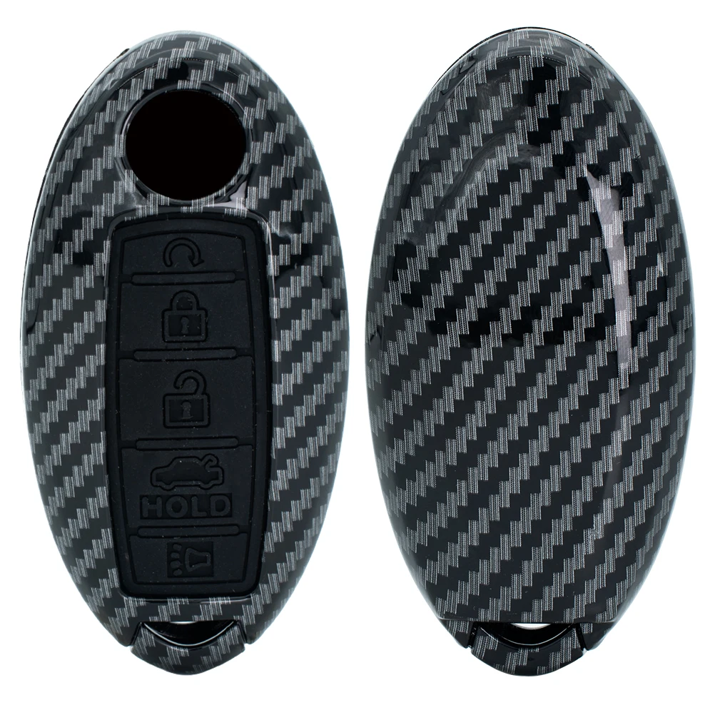 5 Button Carbon Fiber Remote Key Fob Shell Case Cover Holder For Nissan Qashqai Rogue Murano Maxima Altima Sentra Pathfinder