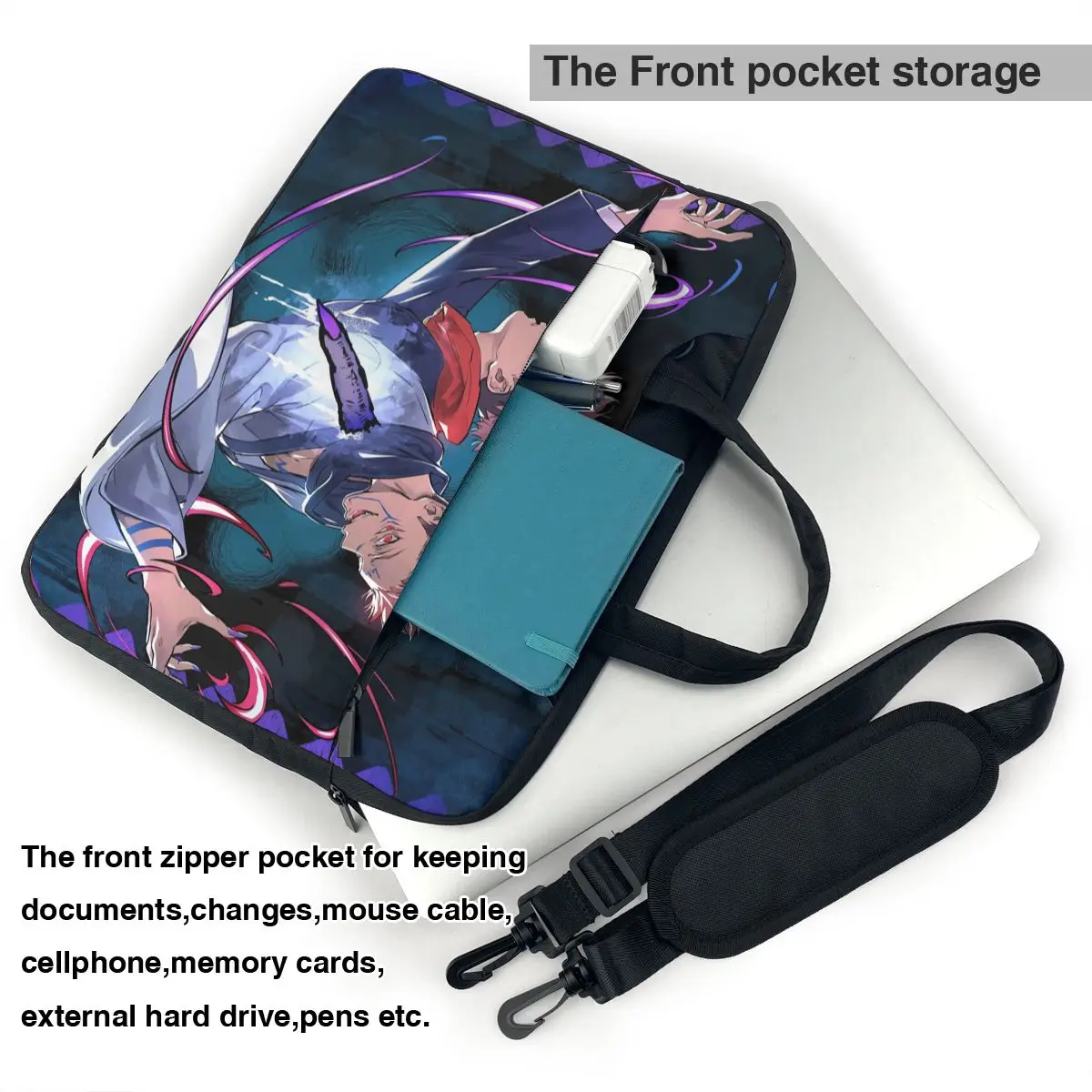 Anime,Jujutsu Kaisen Laptop Bag Case Protective Vintage Computer Bag Bicycle Crossbody Laptop Pouch