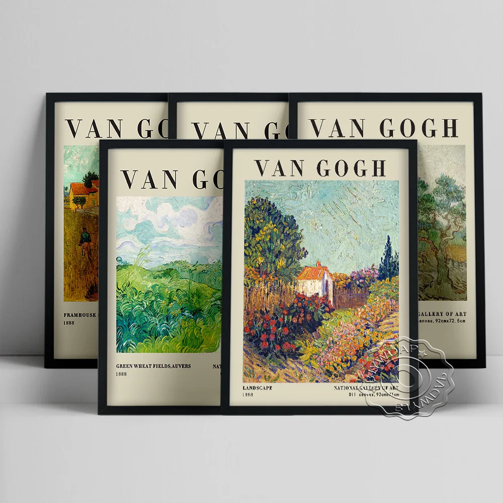 

Vincent Van Gogh Exhibition Museum Poster, Olive Orchard Canvas Painting, Landscape Prints Art, Irises Retro Wall Decor Picture