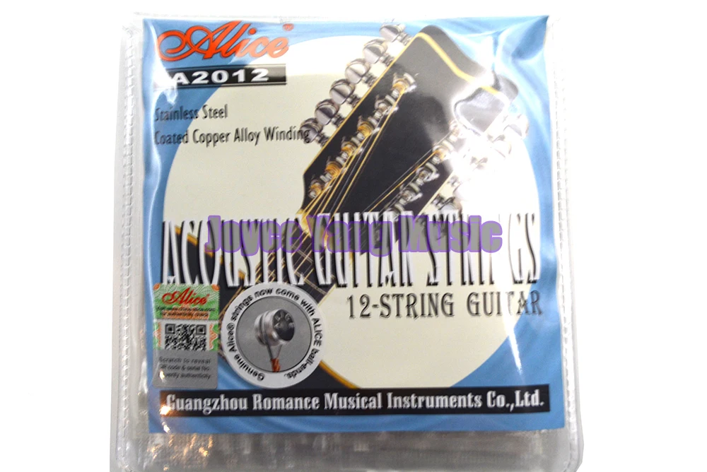 Alice A2012 12-String Acoustic Guitar Strings Stainless Steel Coated Copper Wound 1st-12th Strings Free Shipping