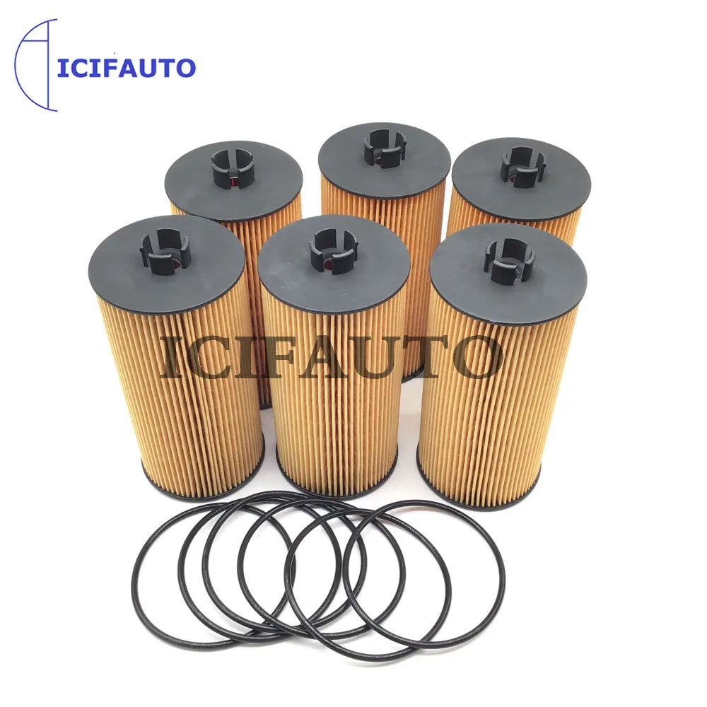 6X filtro de aceite para Ford Powerstroke Diesel, 6,0l y 6,4l, 3C3Z-6731-AA, 1840752-C91, 1844588-C91, 3C346731AB, 3C346731AA, 1899332C91