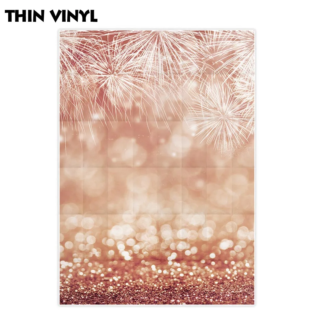 Allenjoy-fondo fotográfico de Año Nuevo, telón de fondo de Navidad, fuegos artificiales dorados, halo bokeh, purpurina, arena, photocall