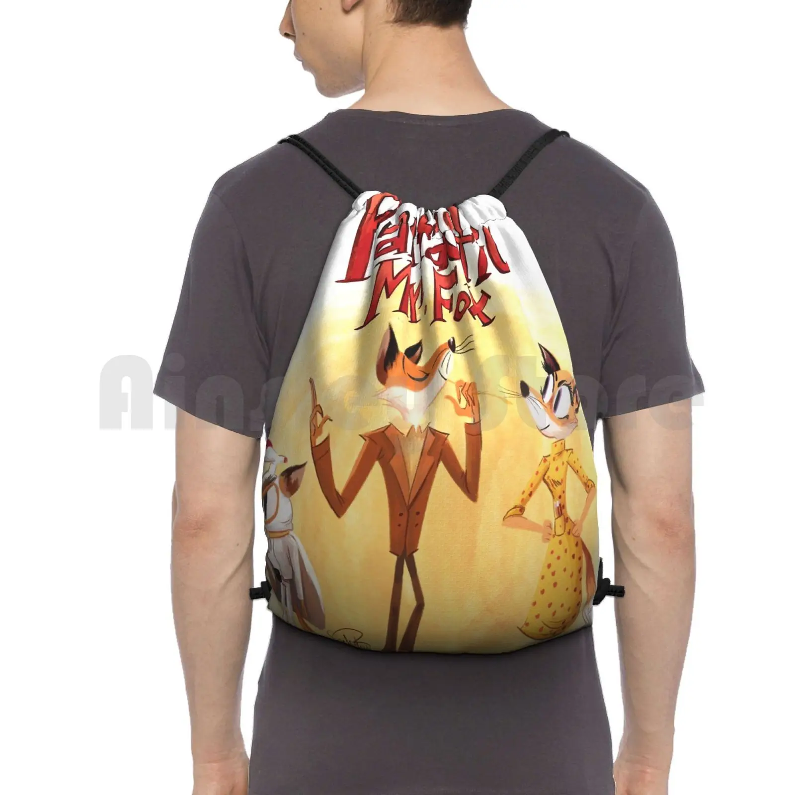 

Fantastic Mr. Fox Backpack Drawstring Bag Riding Climbing Gym Bag Wes Anderson Fantastic Mr Fox Animals Fox Foxes