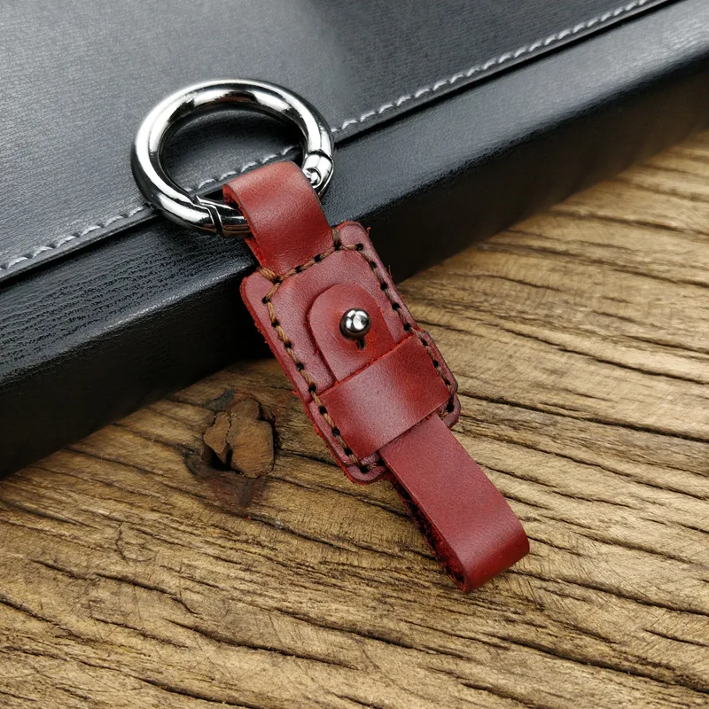 Personality Retro Handmade Cowhide Key Chain First Layer Cowhide Leather Car Key Accessories Keychain Keyring Waistband Gift