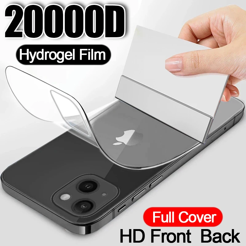 20000D Front Back Full Cover Screen Protector For iPhone 14 13 12 11 Pro Max Hydrogel Film 7 8 6 6S Plus X XR XS 14 13 Not Glass