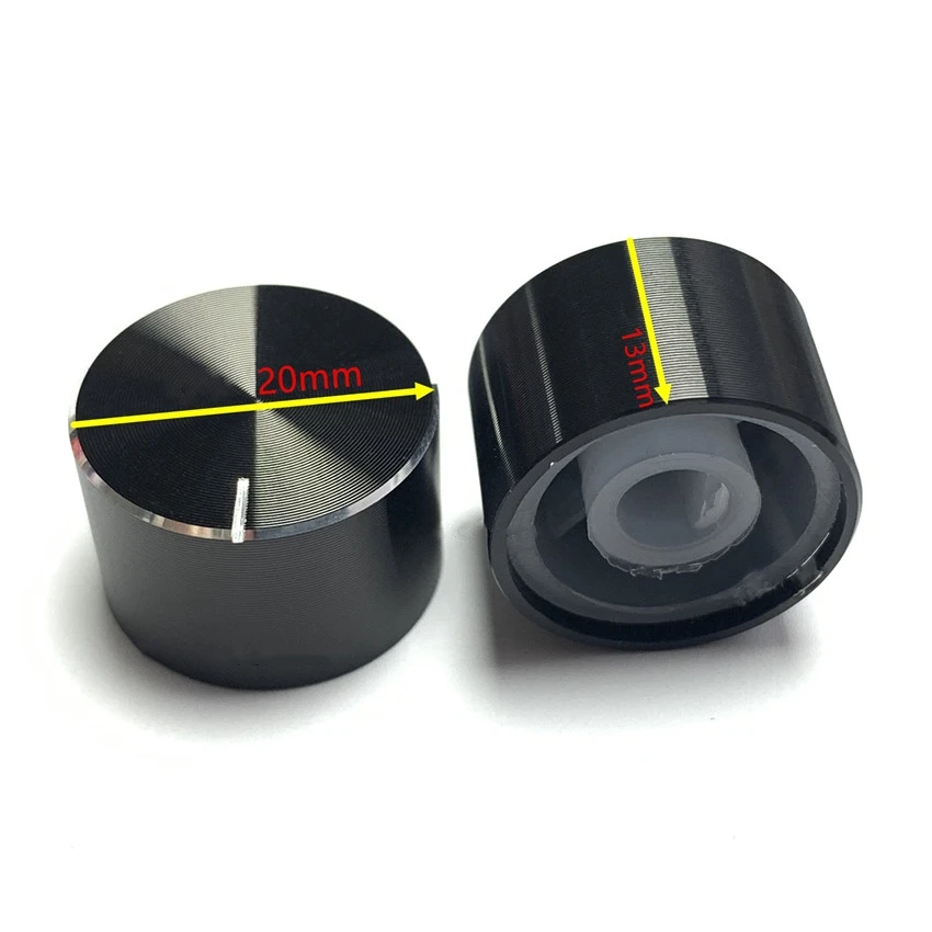 1PCS 20* 13MM Aluminum Alloy Potentiometer Knob Cap Volume Control Knob Hat Rotation Switchfor 6mm D-axis