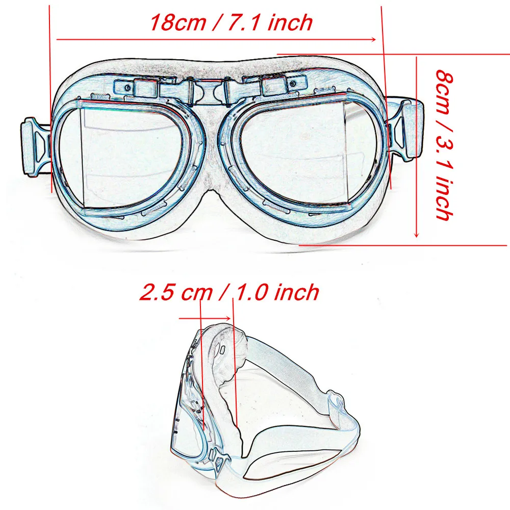 Moto latające w stylu Vintage gogle motocyklowe Biker Pilot ii wojny światowej kask gogle Cruiser skuter okulary motocyklowe silnika