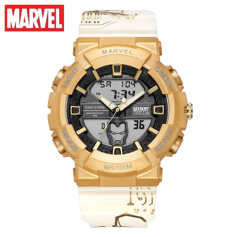 

Marvel Spider Man Dual Display Sport Wristwatch Avengers Captain America Pedometer 100M Waterproof Stop Watch Swimming Military