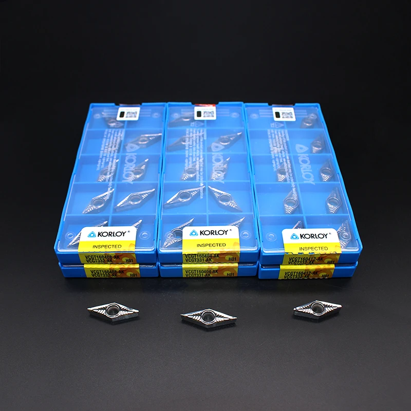 VCGT160404 AK H01 Aluminum cutter blade Insert Cutting Tool VCGT160408 turning tool CNC Tools AL +TIN Alloy wood Lathe use tool