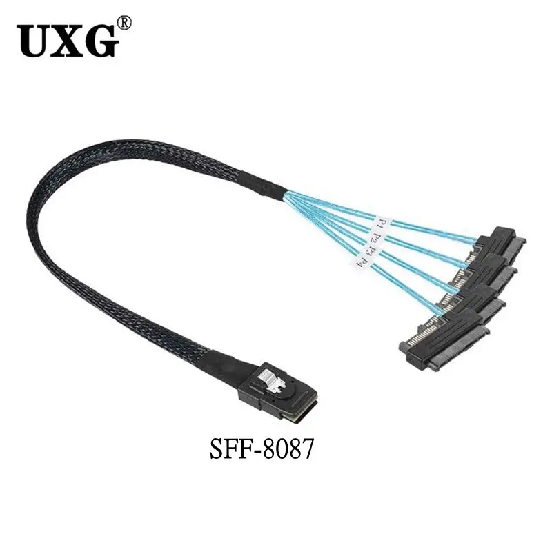 Внутренний Mini SAS 36P SFF от 8087 до 4 SAS 29P Φ с 15P SATA разъемом питания, серверный жесткий шнур, проводная линия 1 м