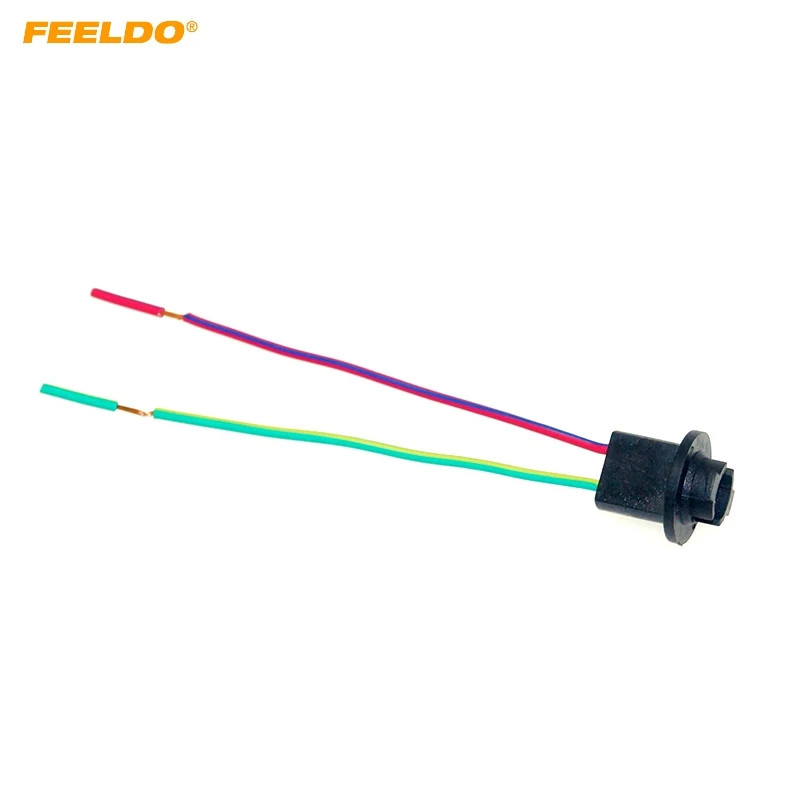 Feeldo 1 peça t10 suporte para lâmpada de carro, suporte adaptador de base para lâmpada led 194, plugue para arreio de lâmpada de carro, fio de estilo realy