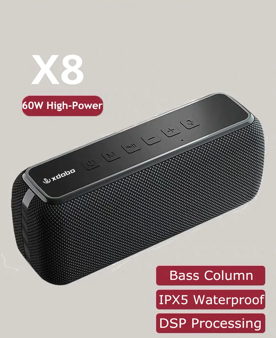 

60W XDOBO X8 Subwoofer Wireless Portable Bluetooth Speaker Bass Column TWS Stereo Music Center Loudspeaker High-Power Soundbar