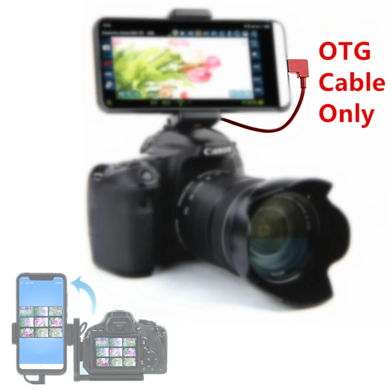 OTG CABLE for Canon Nikon Sony Camera Transfer Photo Video Sync to Android Xiaomi Samsung Smart Phone