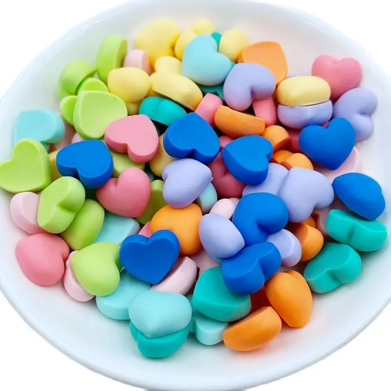 36 Pcs New Cute Mini Cartoon Heart-Shaped Resin Flat Back Cabochon Scrapbook Kawaii DIY Embellishments Charm Accessories C87