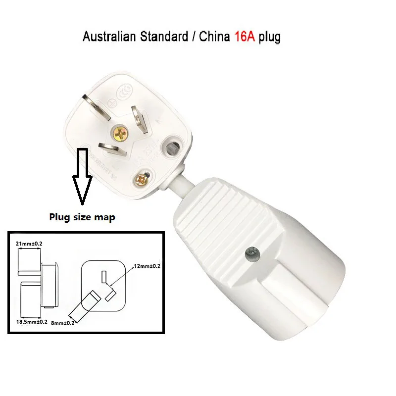 Power Adapter Cord AU CN 10/16A Plug Male to EU Socket Female Power Extension Cable For Electric Appliance Plug Adapter