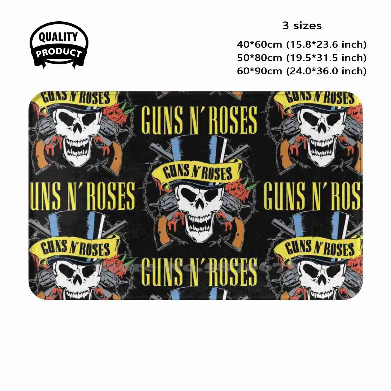 Dual Guns Merch Soft Cushion Home Carpet Door Mat Car Rug N Roses Metal Music