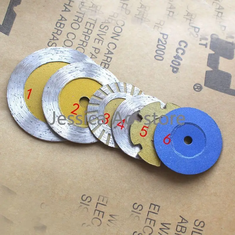 6pcs 40-60mm lama diamantata intera disco da taglio piccolo per smerigliatrici utensili per intaglio della pietra taglierine per lame in marmo per calcestruzzo