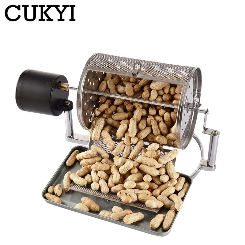 

CUKYI Electric Coffee Roaster stainless steel coffee bean roast machine Popcorn Nuts Grains Beans Baking Rotation Speed adjust