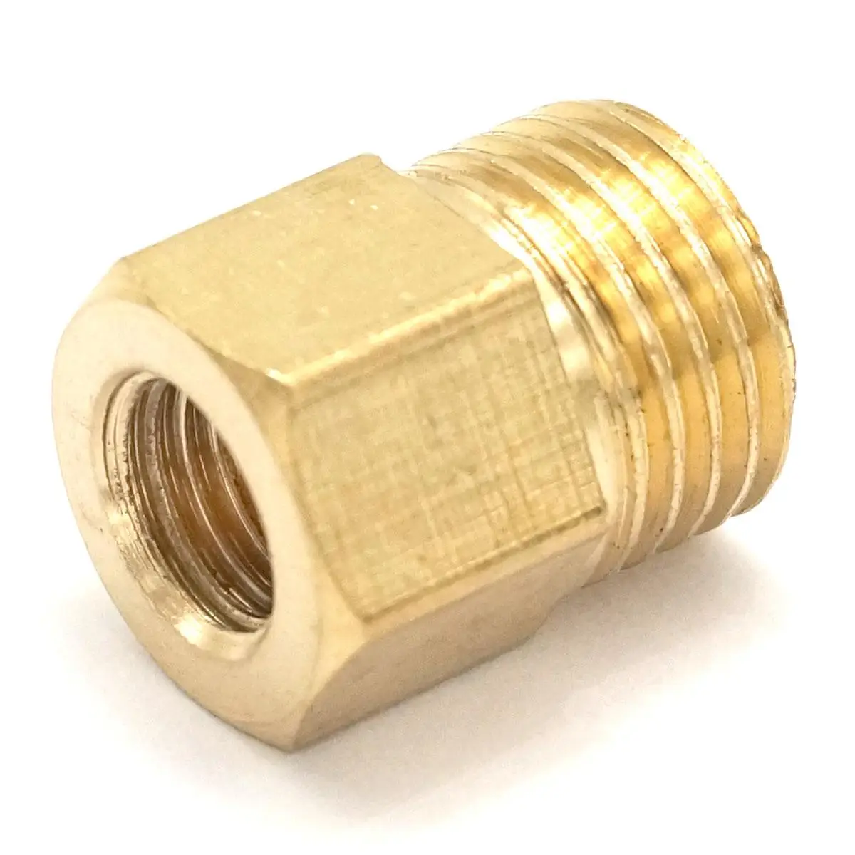 

2PCS Brass Reducer Hex Head M8x1mm Female to 1/4" BSP Male Reducing Bush Adapter Fitting for Pressure Gauge