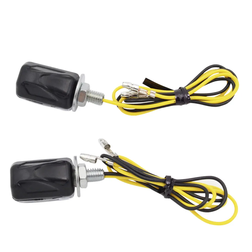 LED Motorcycle Mini Turn Signal Lights Blinker flashing Indicator 12V Housing Chrome Car Trucks 6mm Bolt Screw Lamp Bulb Power