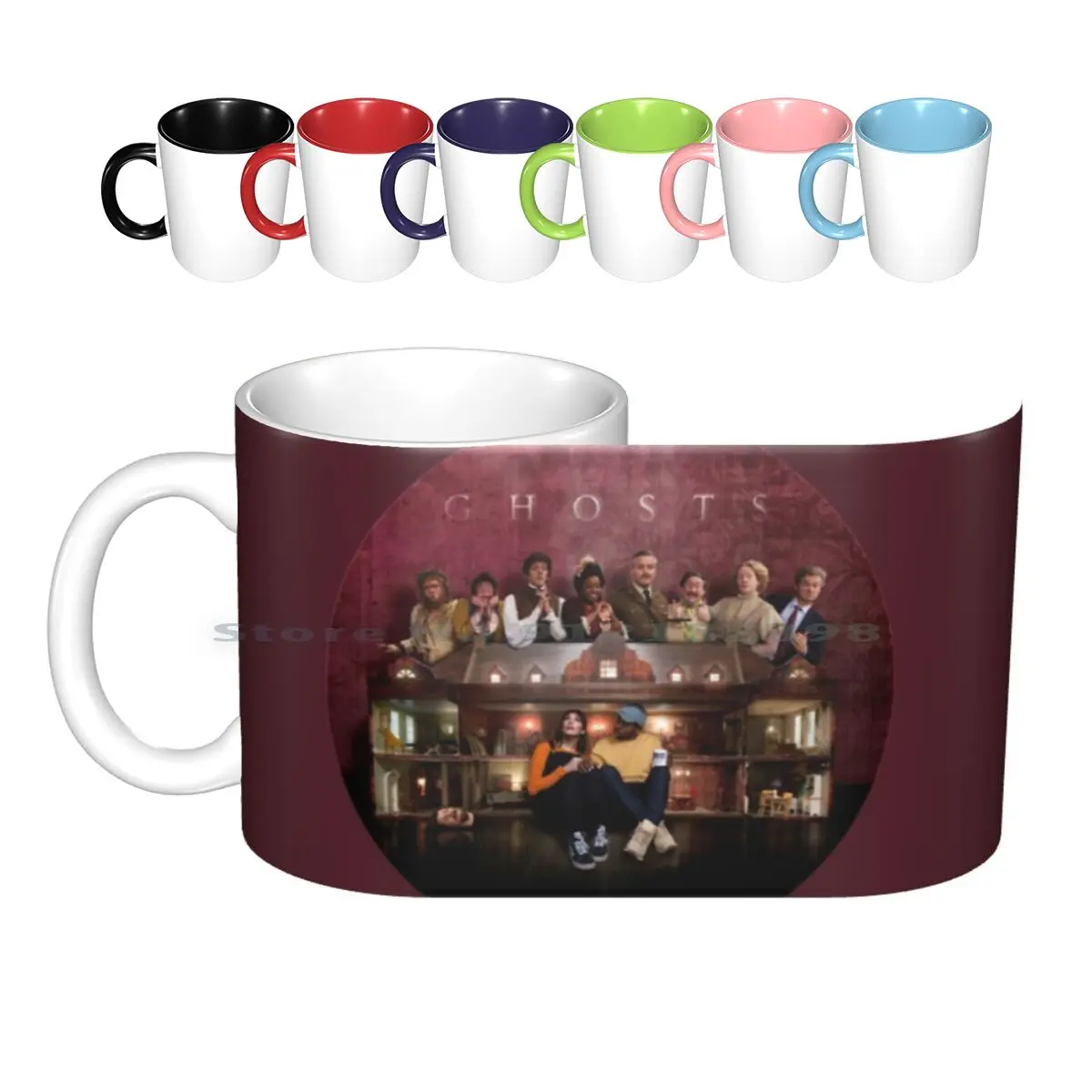 The Cast Of Ghosts Ceramic Mugs Coffee Cups Milk Tea Mug Ghosts Ghosts Horrible Histories Charlotte Ritchie Fanny The Captain